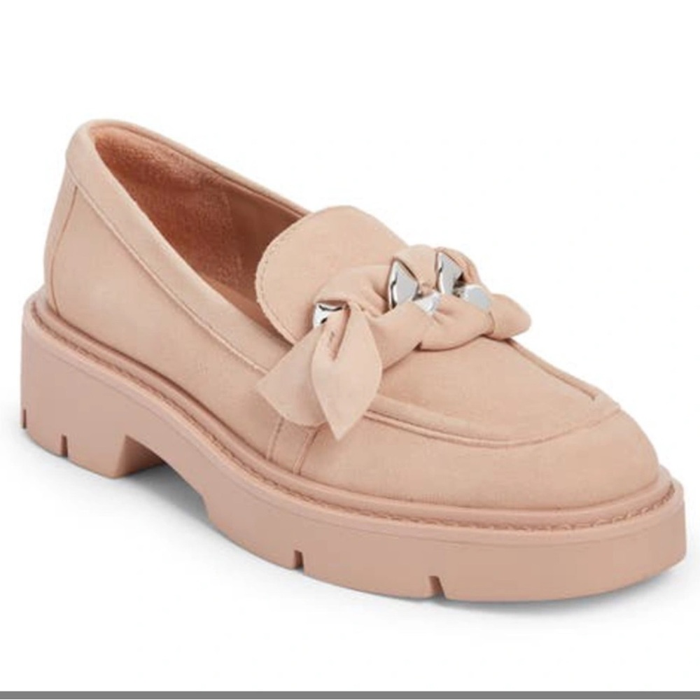 Nordstrom Trinity Lug Sole Leather Loafer in Pink Peach Size 5 NEW NEVER WORN